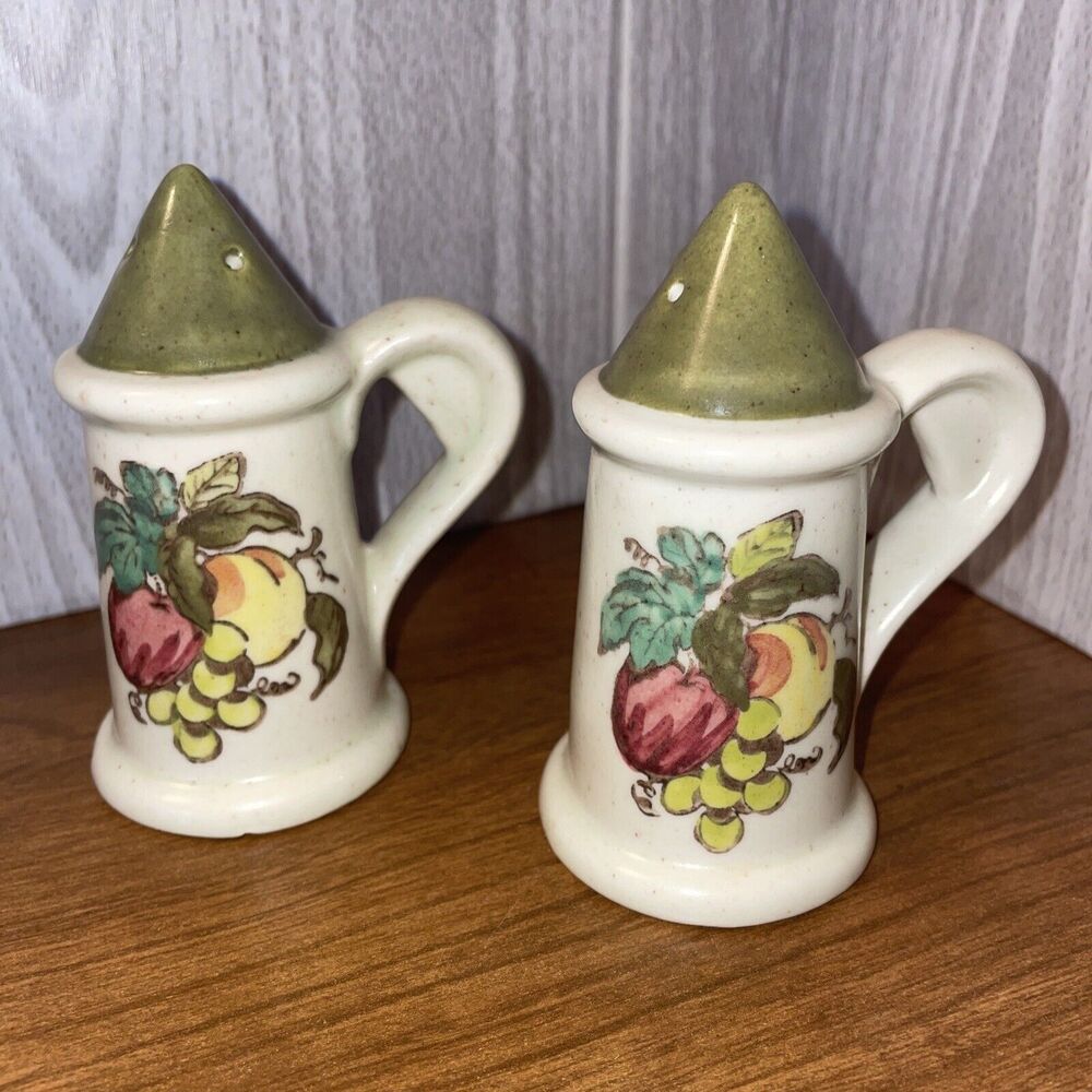 Vintage 1970s Metlox Poppy Trail Provincial FRUIT Salt & Pepper Set